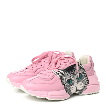 Gucci Calfskin Mystic Cat Rhyton Sneakers 35.5 Sugar Pink 3 of 9