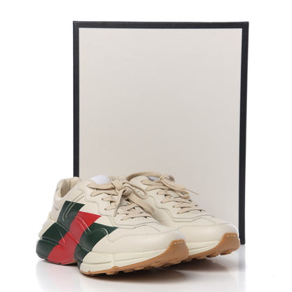 Gucci Calfskin Web Printed Mens Rhyton Sneakers 6.5 Mystic White 8 of 8
