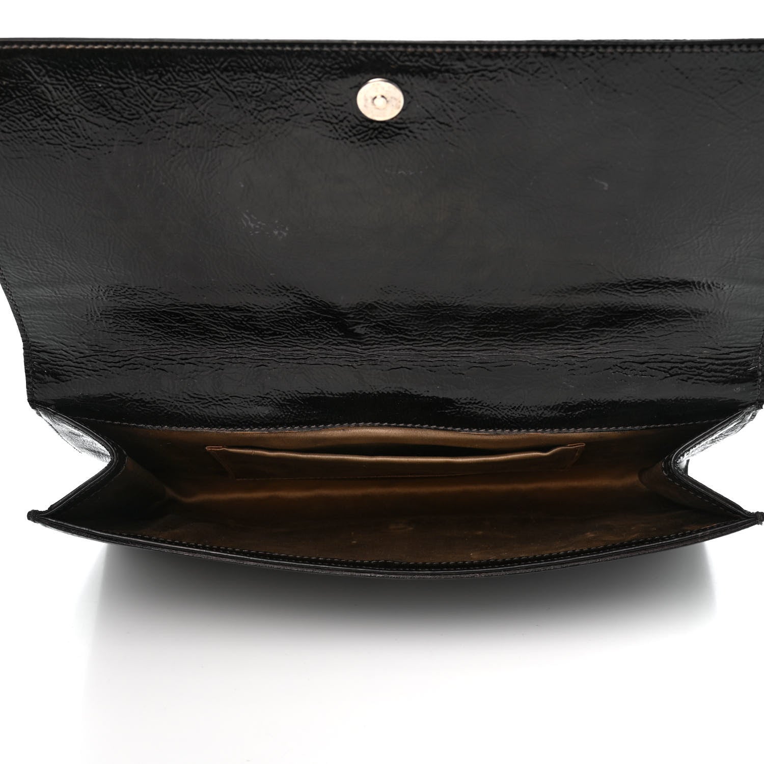 Saint Laurent Textured Patent Monogram Large Belle De Jour Clutch Black 5 of 18