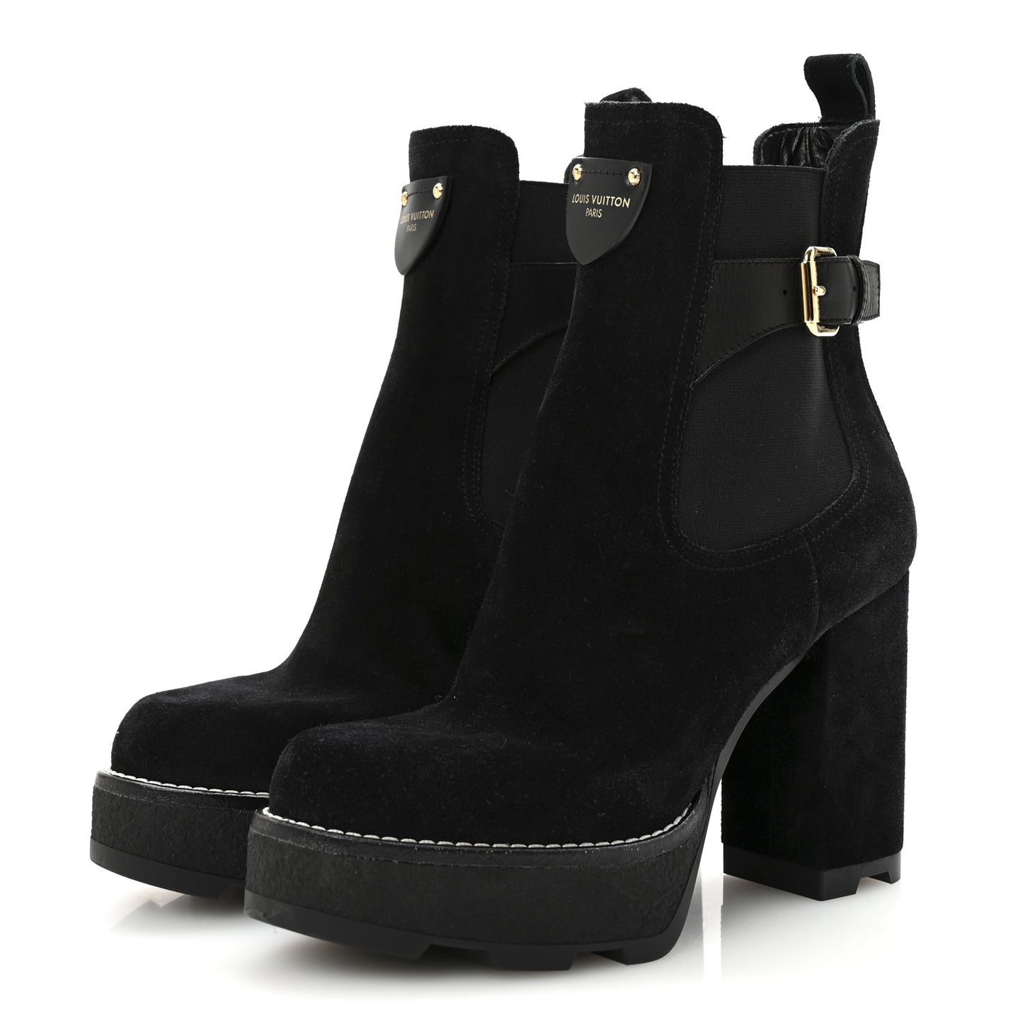 LV Suede Beaubourge Ankle Boot 38 Black