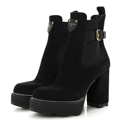 Louis Vuitton LV Suede Beaubourge Ankle Boot 38 Black 4 of 9