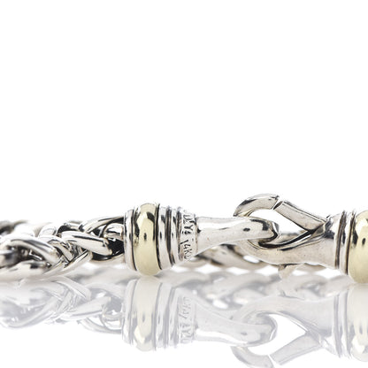 David Yurman Sterling Silver 14K Yellow Gold 6mm Wheat Chain Bracelet 4 of 4