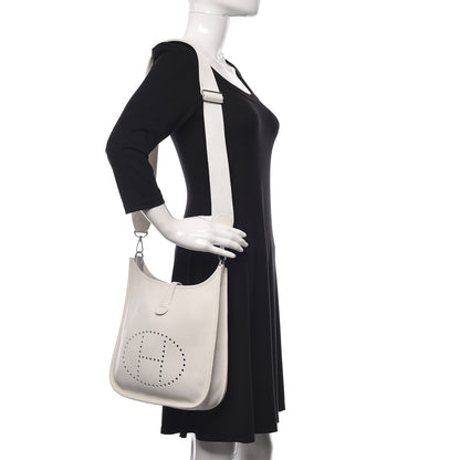 Hermes Taurillon Clemence Evelyne III PM White 3 of 19