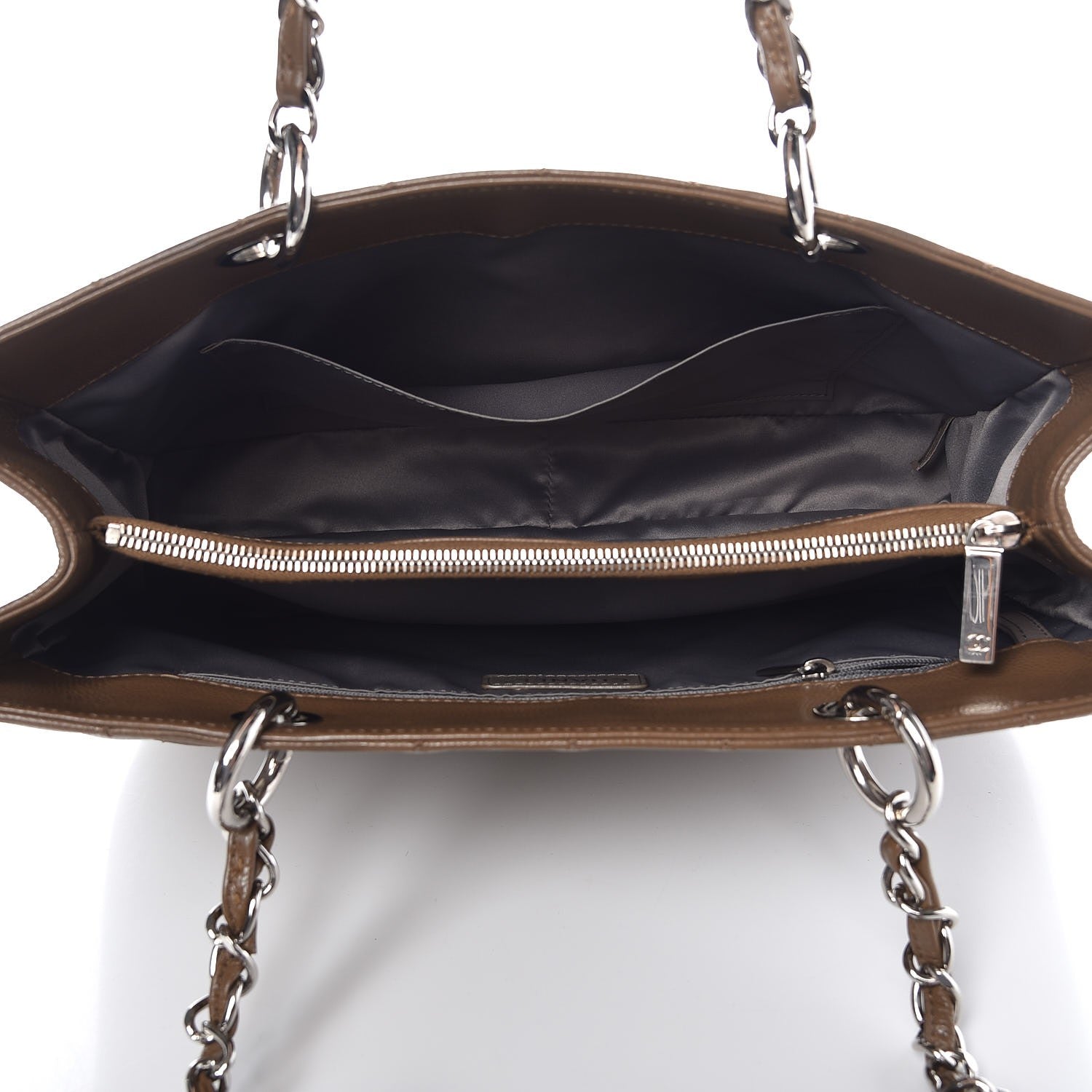 Chanel Caviar Grand Shopping Tote GST Khaki 6 of 10