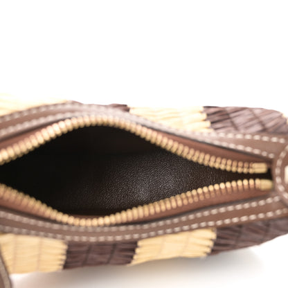 Fendi Raffia Vitello Grace Nano Fendigraphy Hobo Charm Natural Gianduia 5 of 10