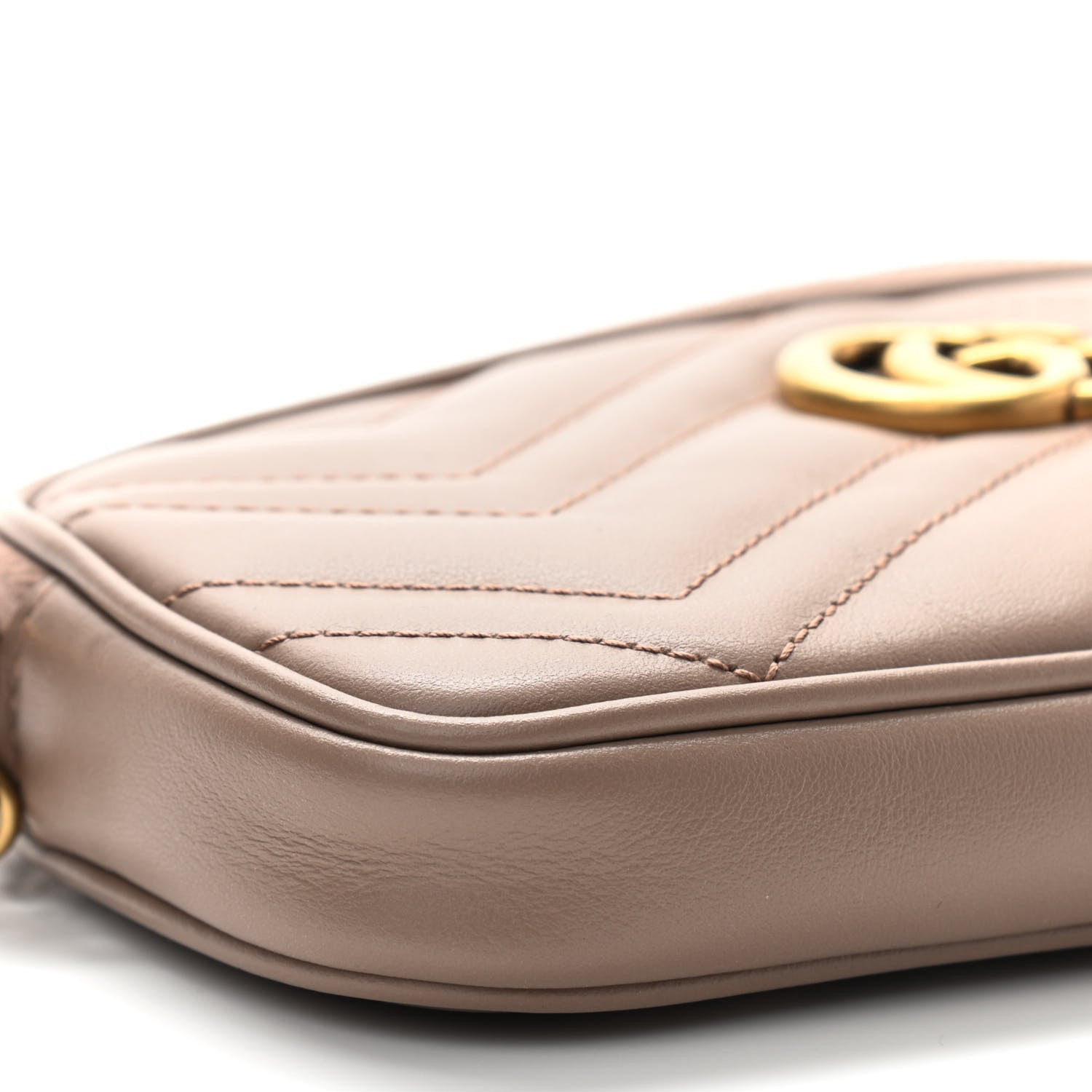 Gucci Calfskin Matelasse Mini GG Marmont Chain Crossbody Bag Porcelain Rose 8 of 10