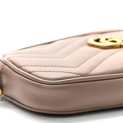 Gucci Calfskin Matelasse Mini GG Marmont Chain Crossbody Bag Porcelain Rose 8 of 10