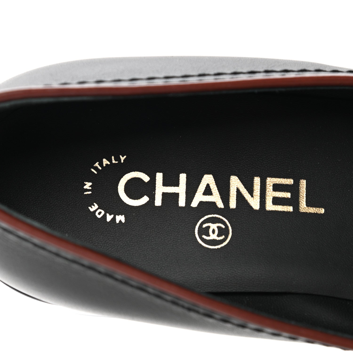 Chanel Calfskin CC Mocassin Loafers 38 Brown Black 7 of 8