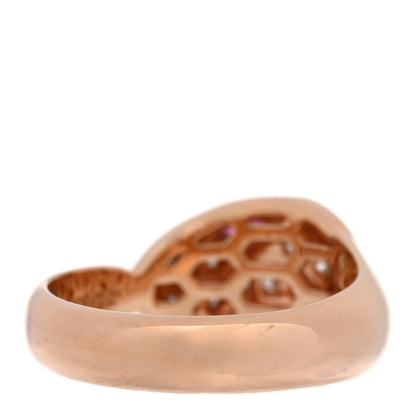 Bulgari 18K Rose Gold Diamond Rubellite Serpenti Seduttori Ring 54 7 3 of 5