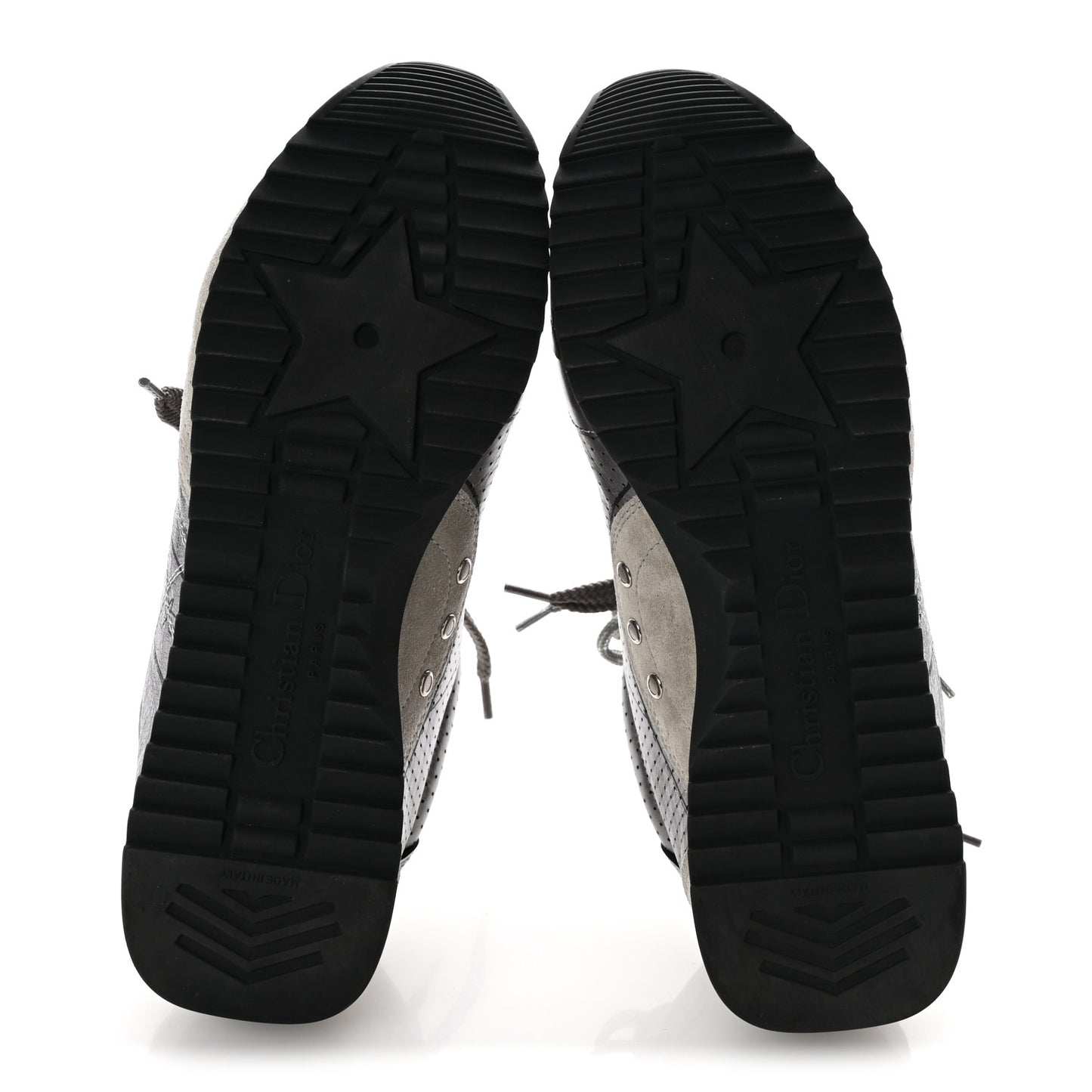 Metallic Lambskin Suede Womens D-Sketch Sneakers 39 Steel