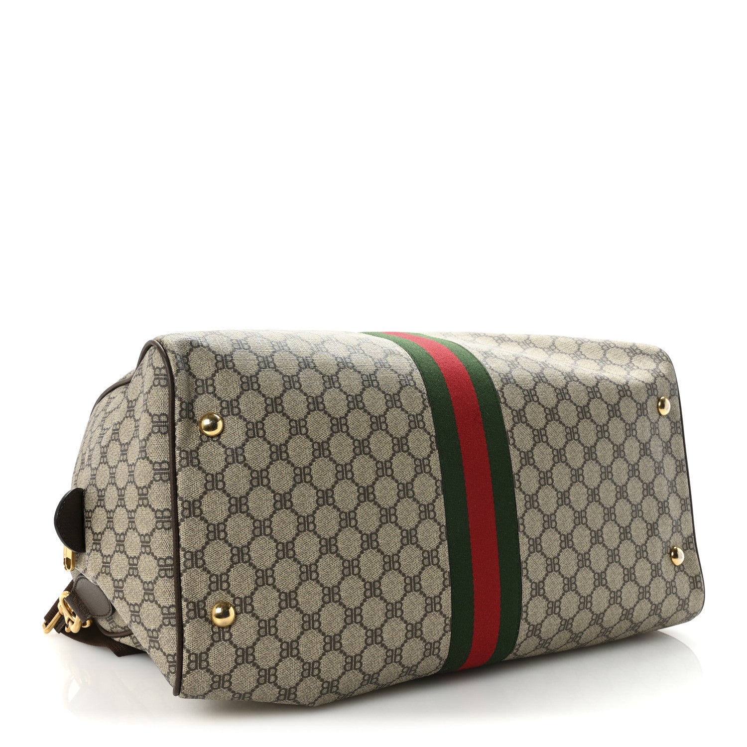 Gucci X BALENCIAGA BB Supreme Monogram Web Medium Ophidia Carry-On Duffle Bag Beige New Acero 3 of 9