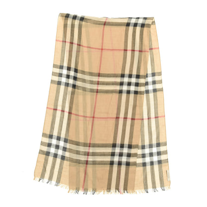 Burberry Linen Giant Check Lightweight Scarf Camel 2 of 6
