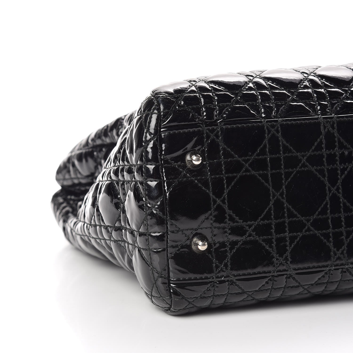 Christian Dior Patent Cannage Large Dior Soft Shopping Tote Black 6 of 13
