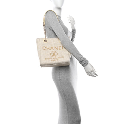 Chanel Lurex Boucle Mini Deauville Tote White 2 of 11