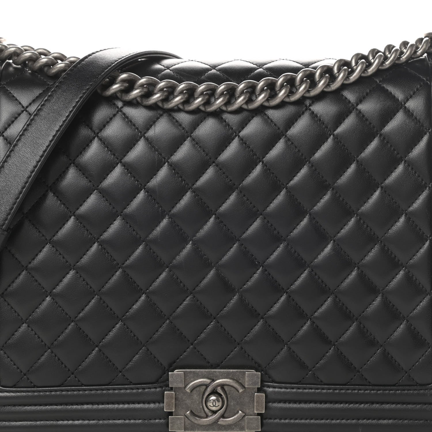 Chanel Lambskin Quilted Large Boy Flap Black 9 of 18