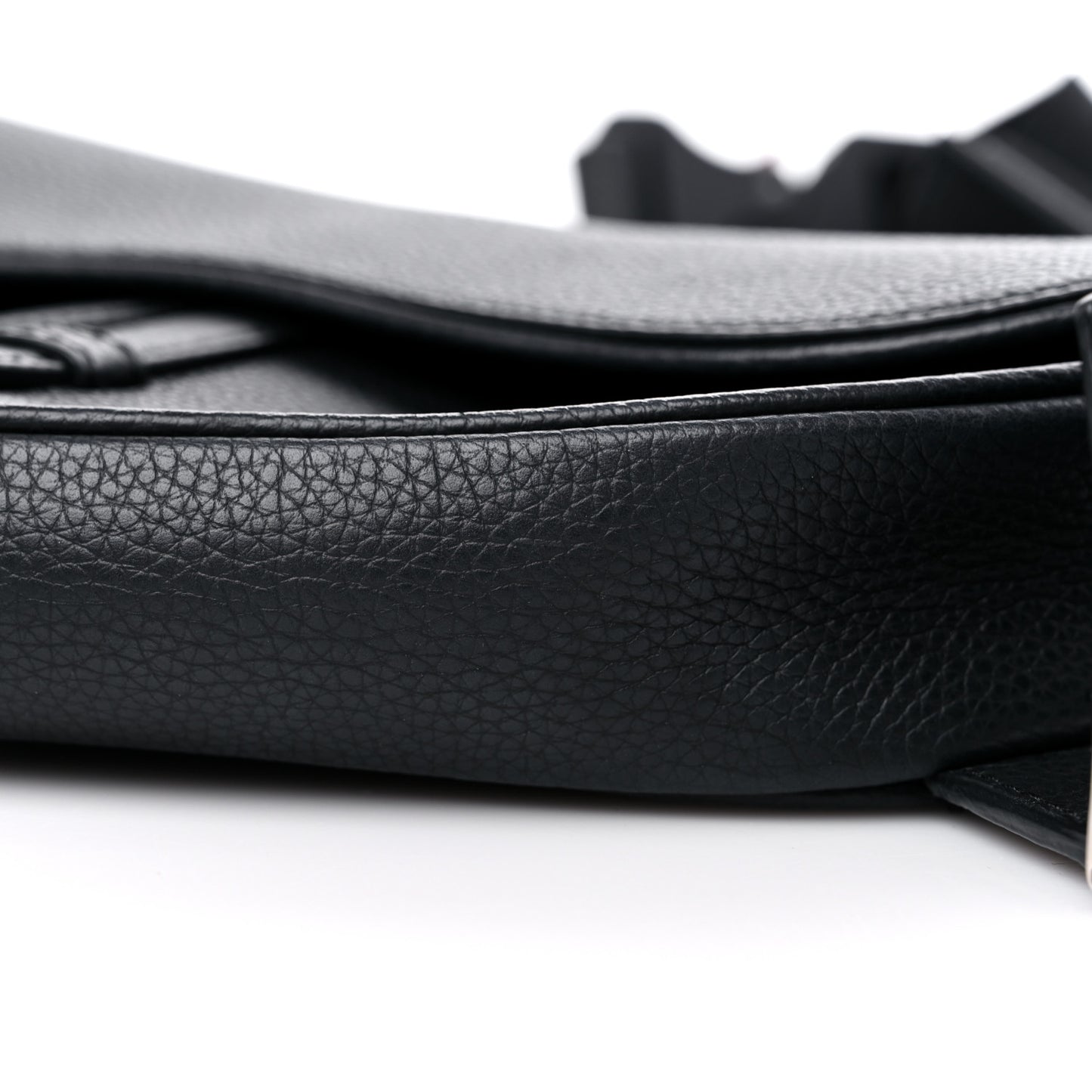 Calfskin Mens Saddle Bag Black