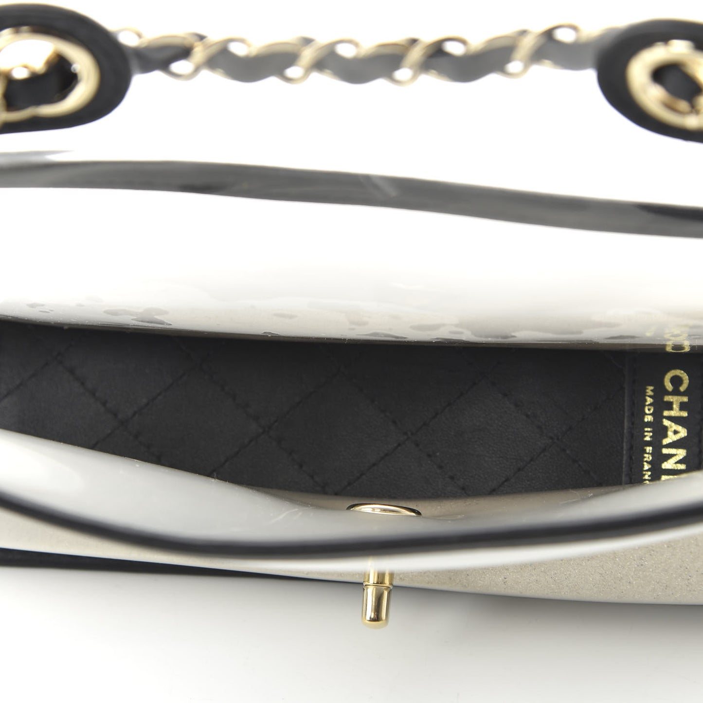 Lambskin PVC Medium Coco Sand Flap Black