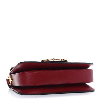Gucci GG Supreme Monogram Azalea Calfskin Horsebit 1955 Shoulder Bag Beige Ebony New Cherry Red 4 of 9