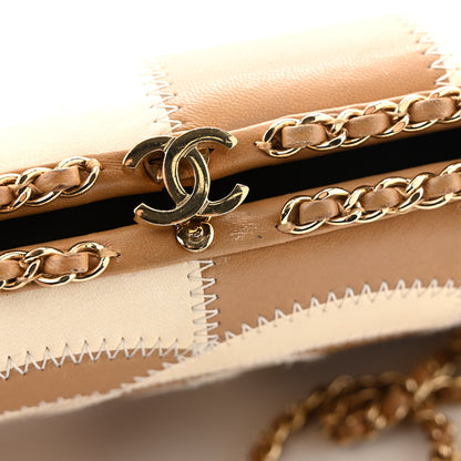 Chanel Lambskin CC Stitch Chain Around Clutch  Beige White 13 of 13