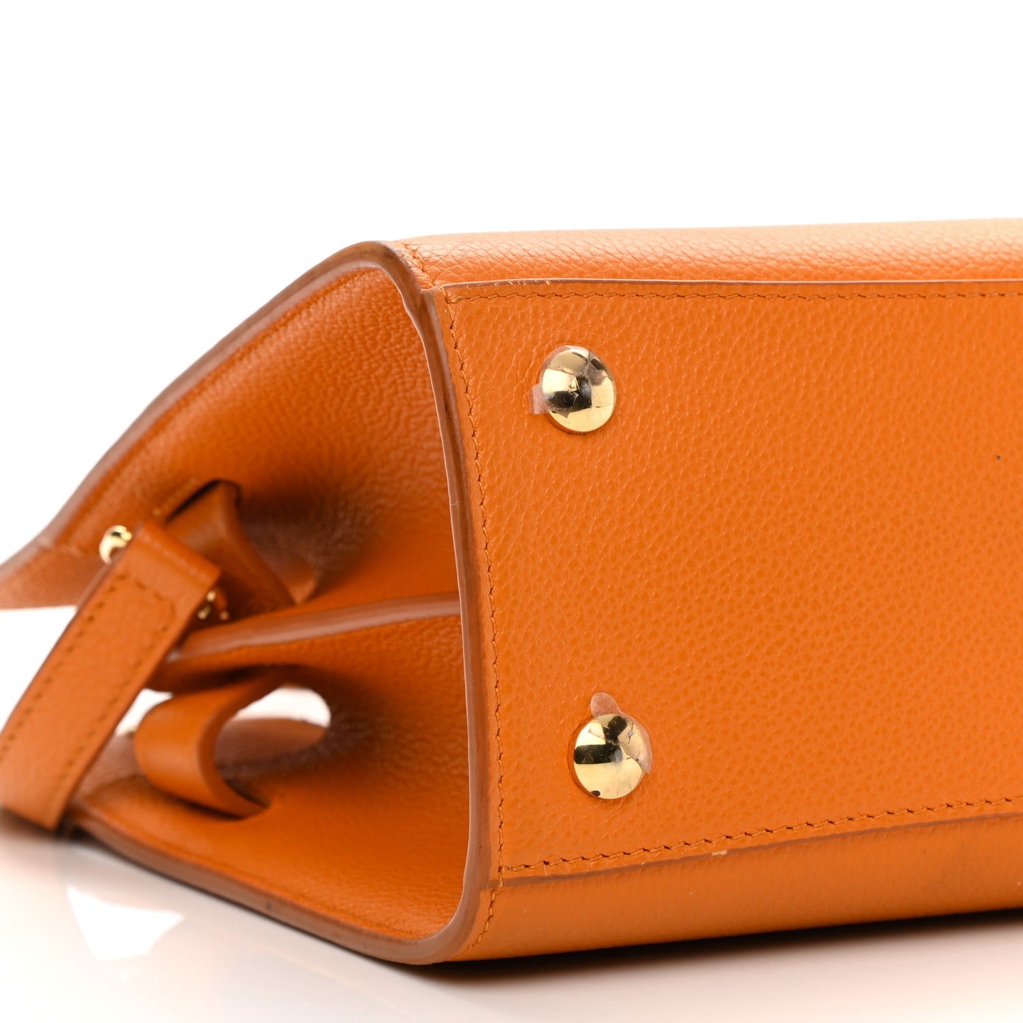 Grainy Calfskin Mini Title Bag Orange