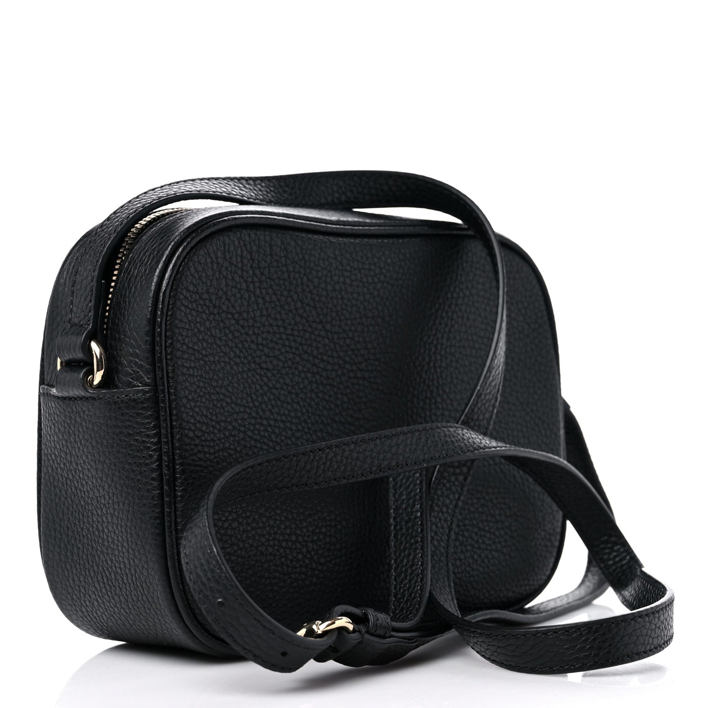 Pebbled Calfskin Small Soho Disco Bag Black