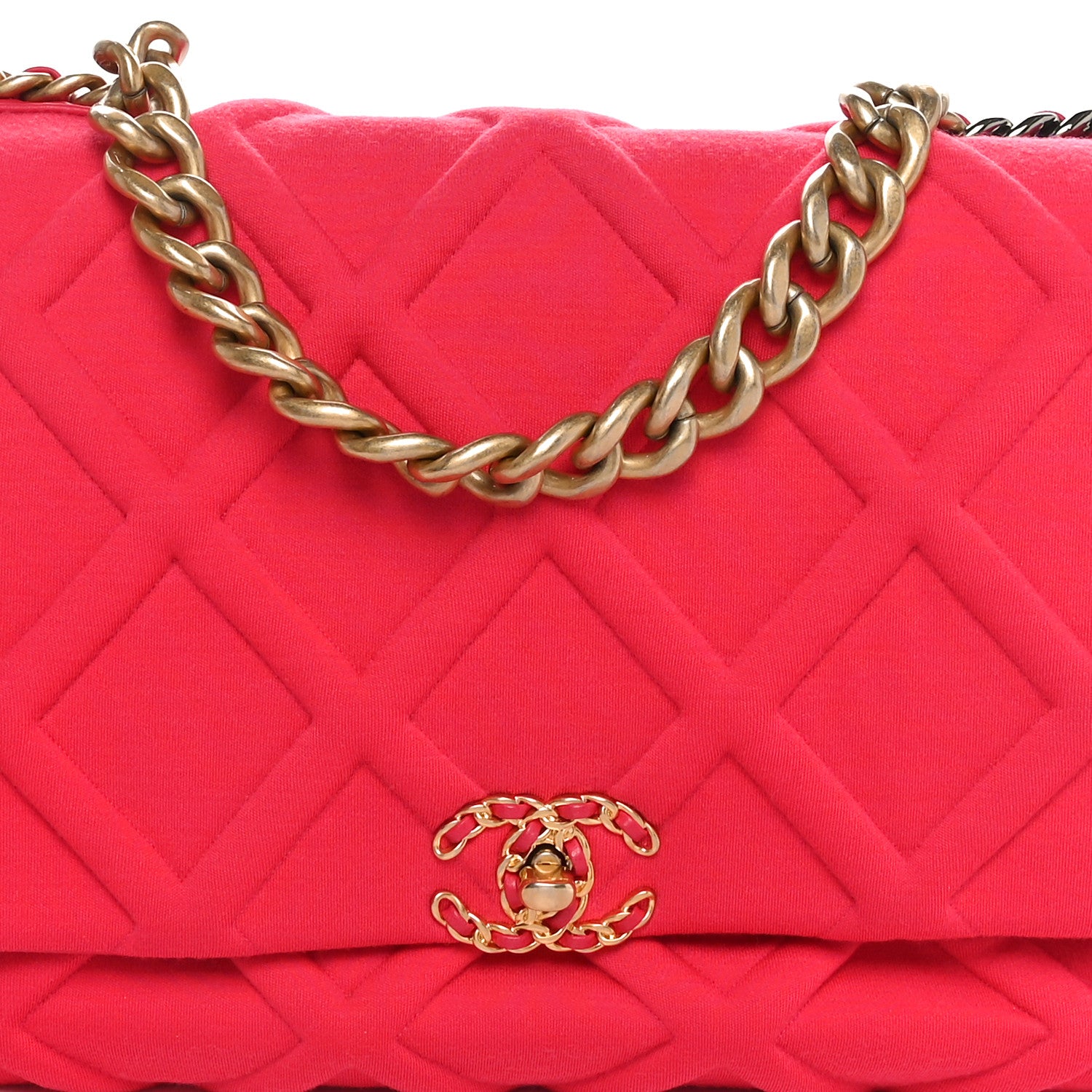 Chanel Jersey Lambskin Quilted Maxi Chanel 19 Flap Dark Pink 8 of 10