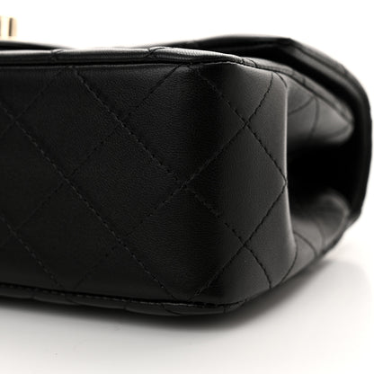Chanel Lambskin Quilted Mini Top Handle Rectangular Flap Black 10 of 10