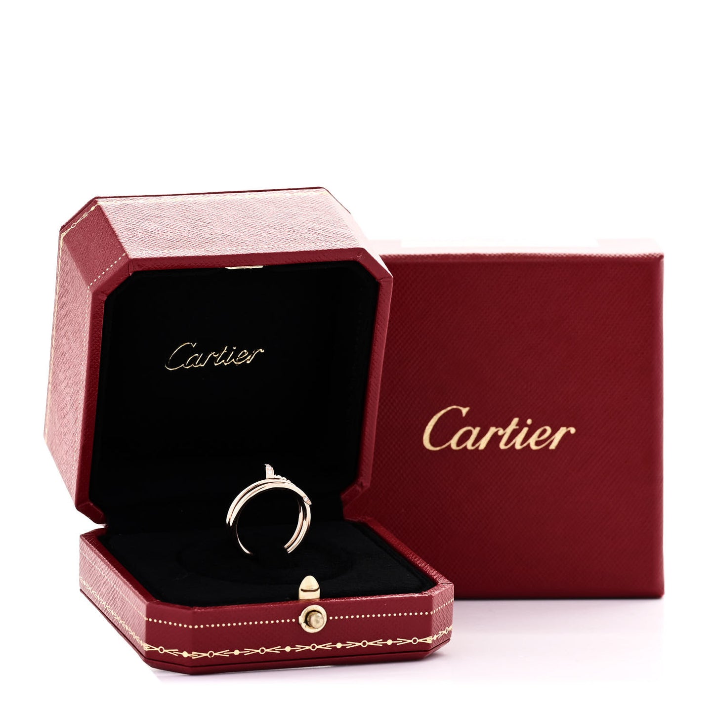 18K Pink Gold Diamond Juste Un Clou Wrap Ring 53 6.5