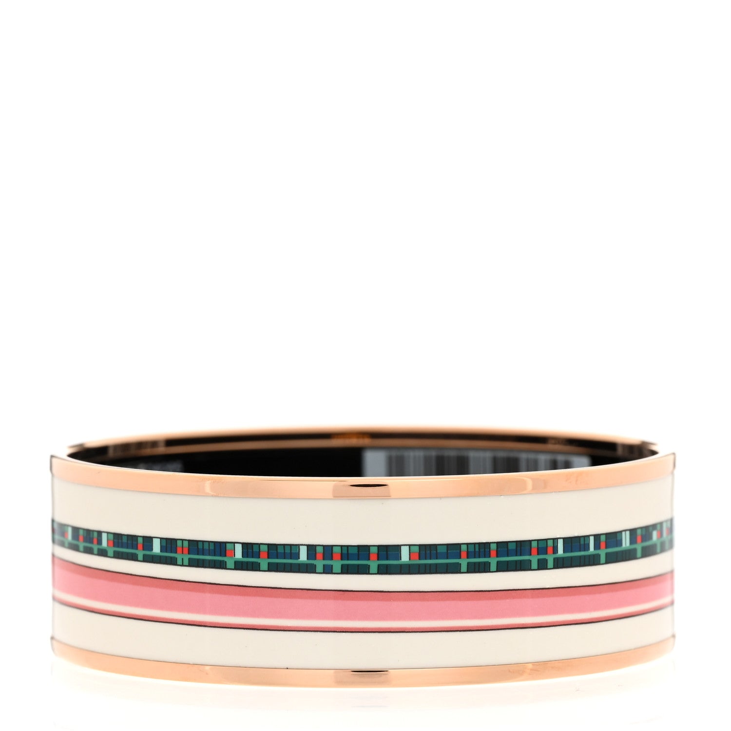 Hermes Enamel Printed Wide Les Cannes Bracelet L Baroque 3 of 6