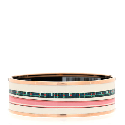Hermes Enamel Printed Wide Les Cannes Bracelet L Baroque 3 of 6
