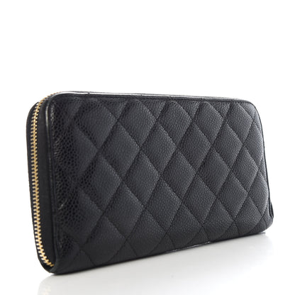 Chanel Caviar Quilted Large Gusset Zip Around Wallet Black 3 of 7