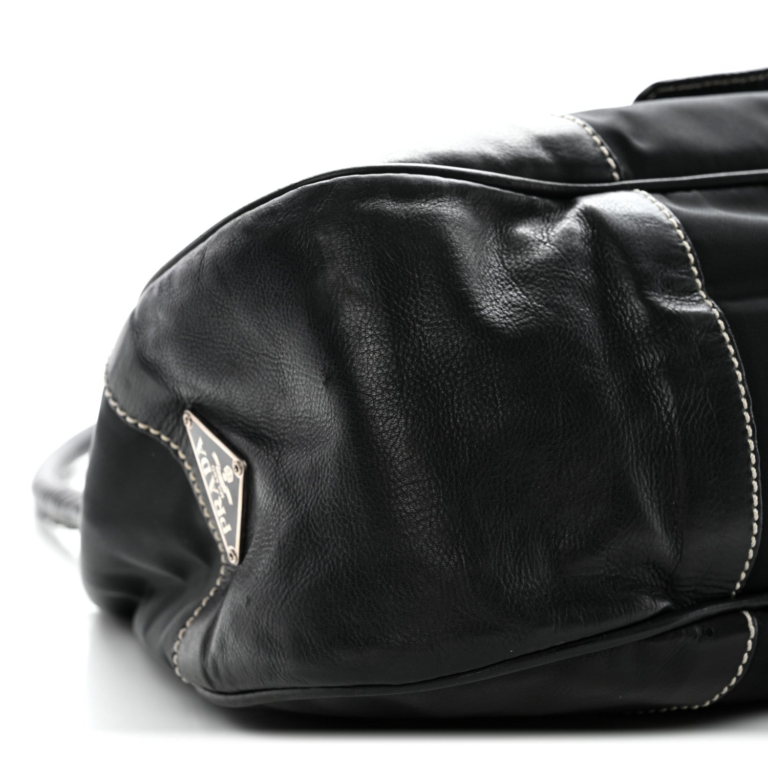 Prada Tessuto Nylon Moon Shoulder Bag Black 9 of 12