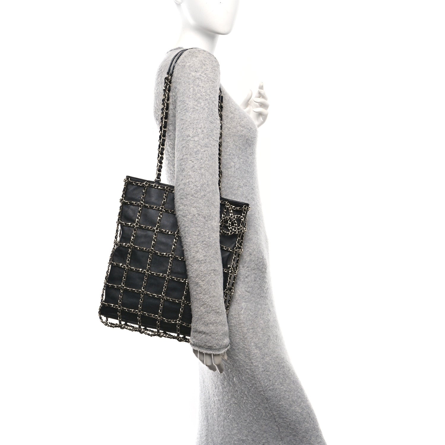 Chanel Lambskin Large Shopping Chain Tote Black 2 of 10