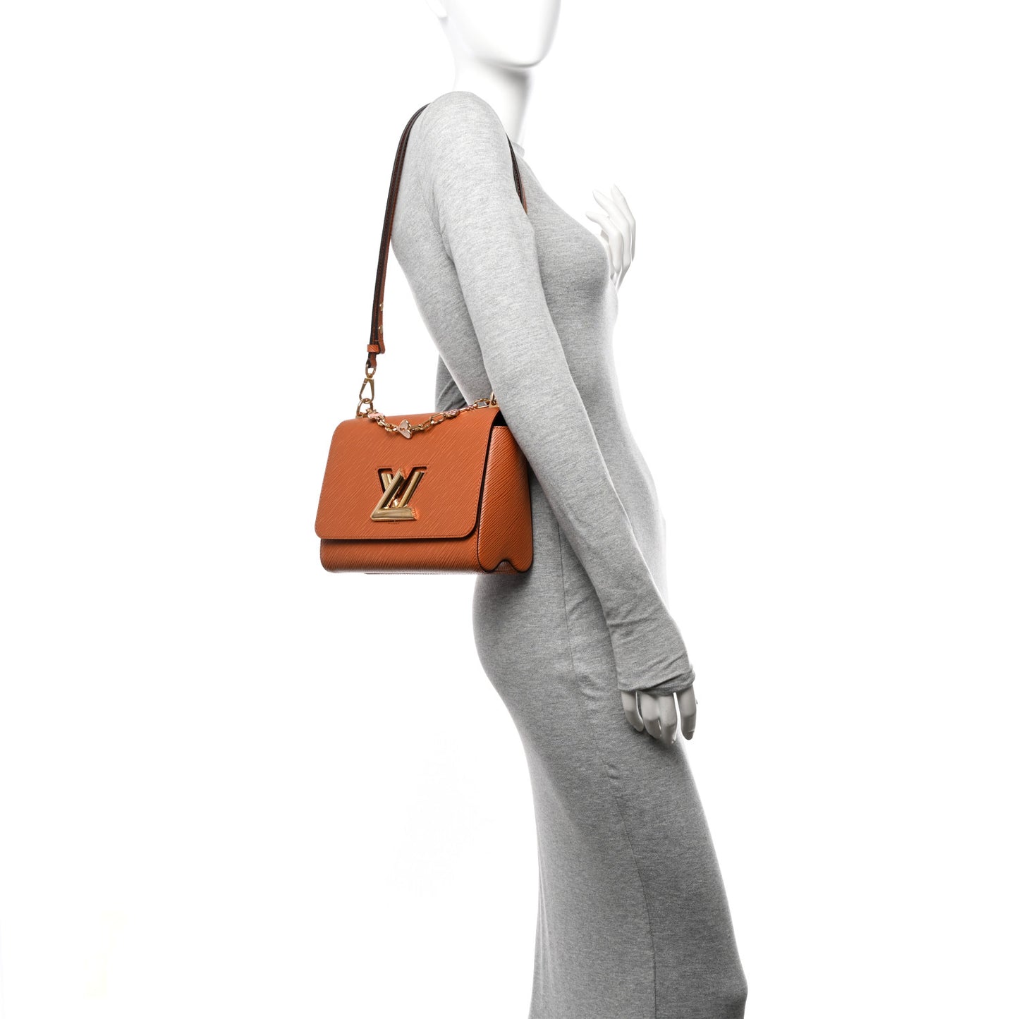 Epi Twist Shoulder Bag MM Gold Cipango