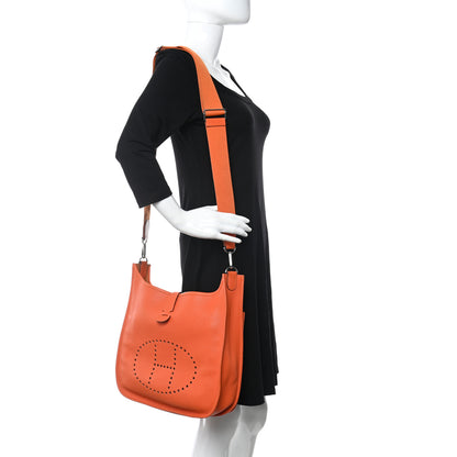 Hermes Taurillon Clemence Evelyne III GM Orange 2 of 18