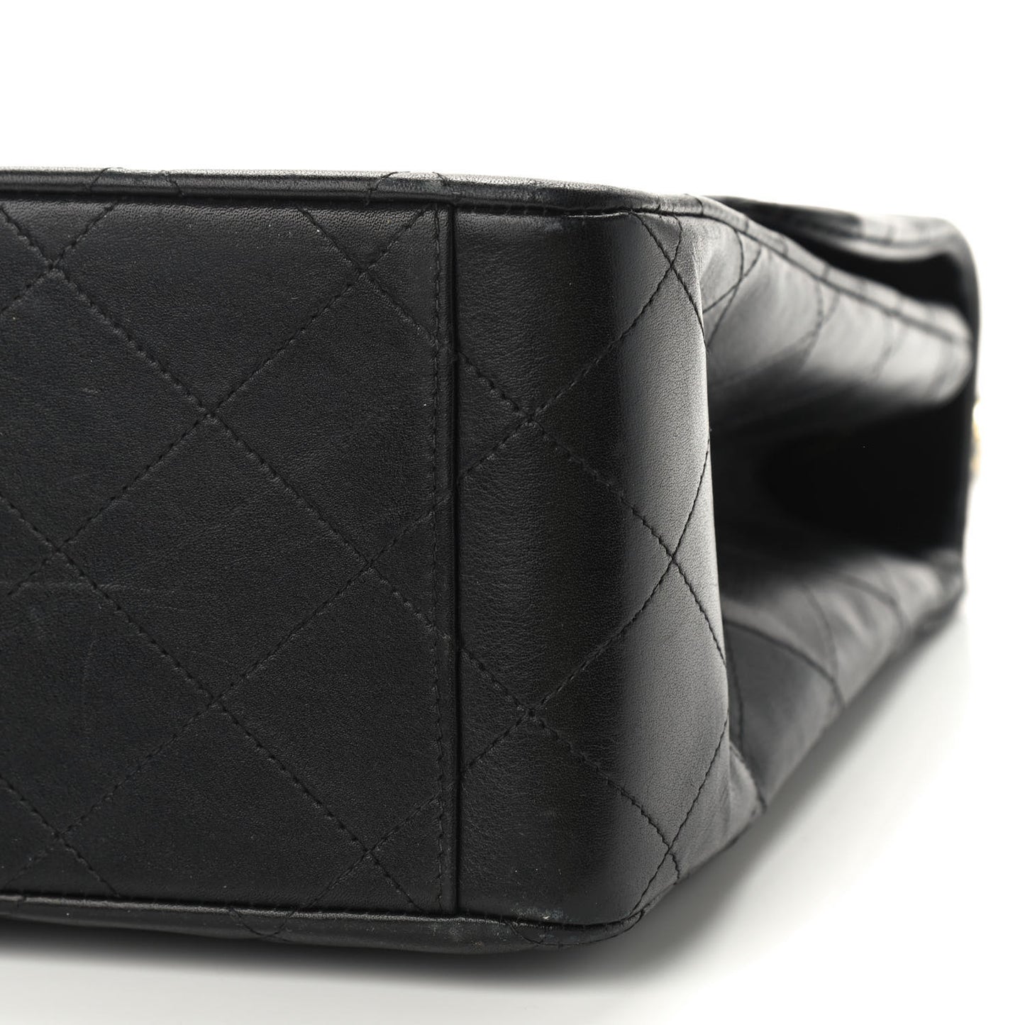 Lambskin Quilted XL Jumbo Single Flap Black