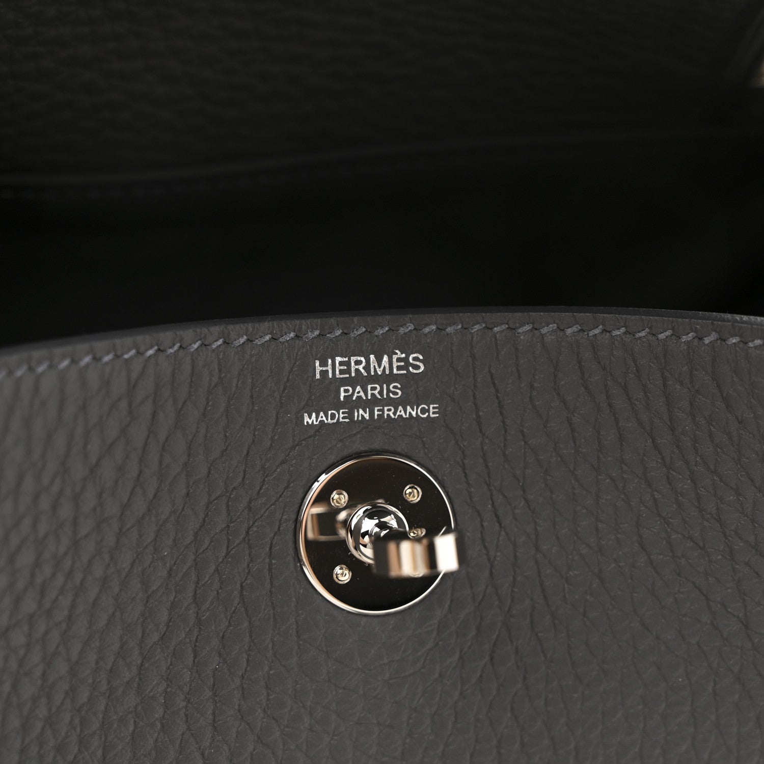 Hermes Taurillon Clemence Mini Lindy 20 Etain 6 of 11