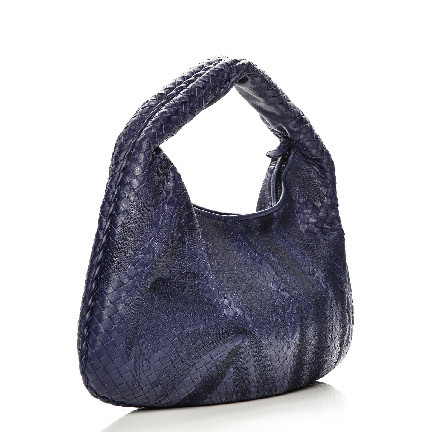 Embroidered Nappa Intrecciato Large Veneta Hobo Atlantic