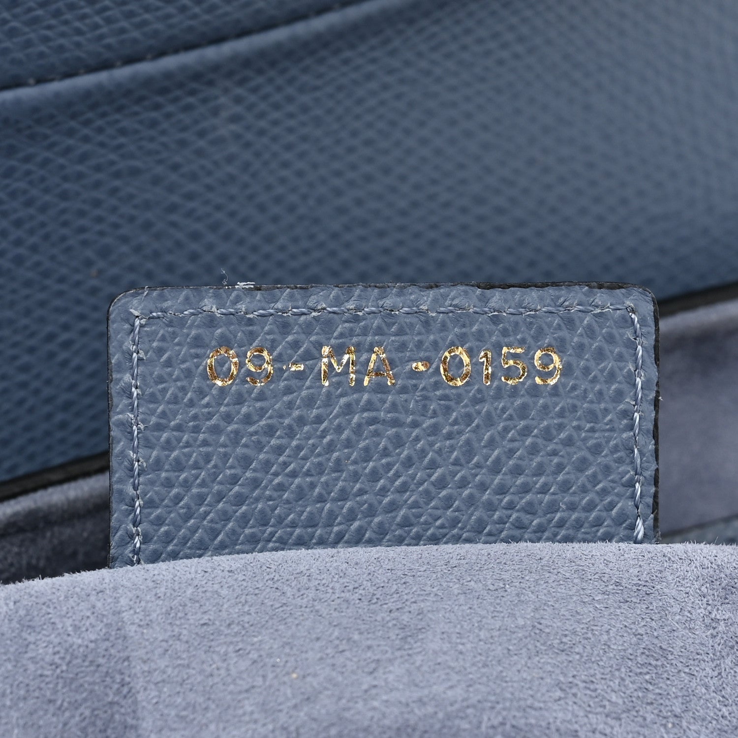 Christian Dior Grained Calfskin Saddle Bag Denim Blue 7 of 13