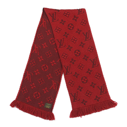 Louis Vuitton Wool Silk Logomania Scarf Rubis 2 of 3