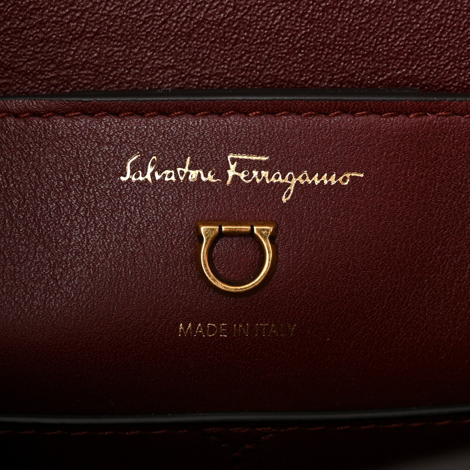 Salvatore Ferragamo Calfskin Trifolio Flap Bag Burgundy 6 of 9