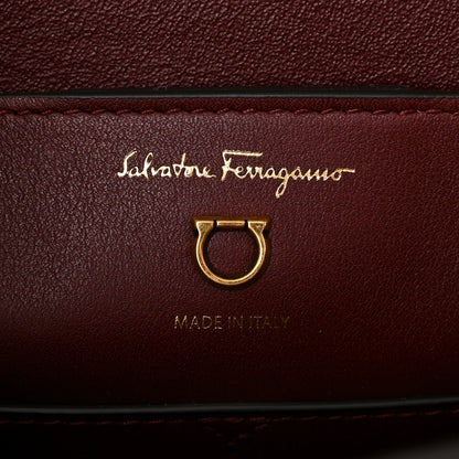 Salvatore Ferragamo Calfskin Trifolio Flap Bag Burgundy 6 of 9