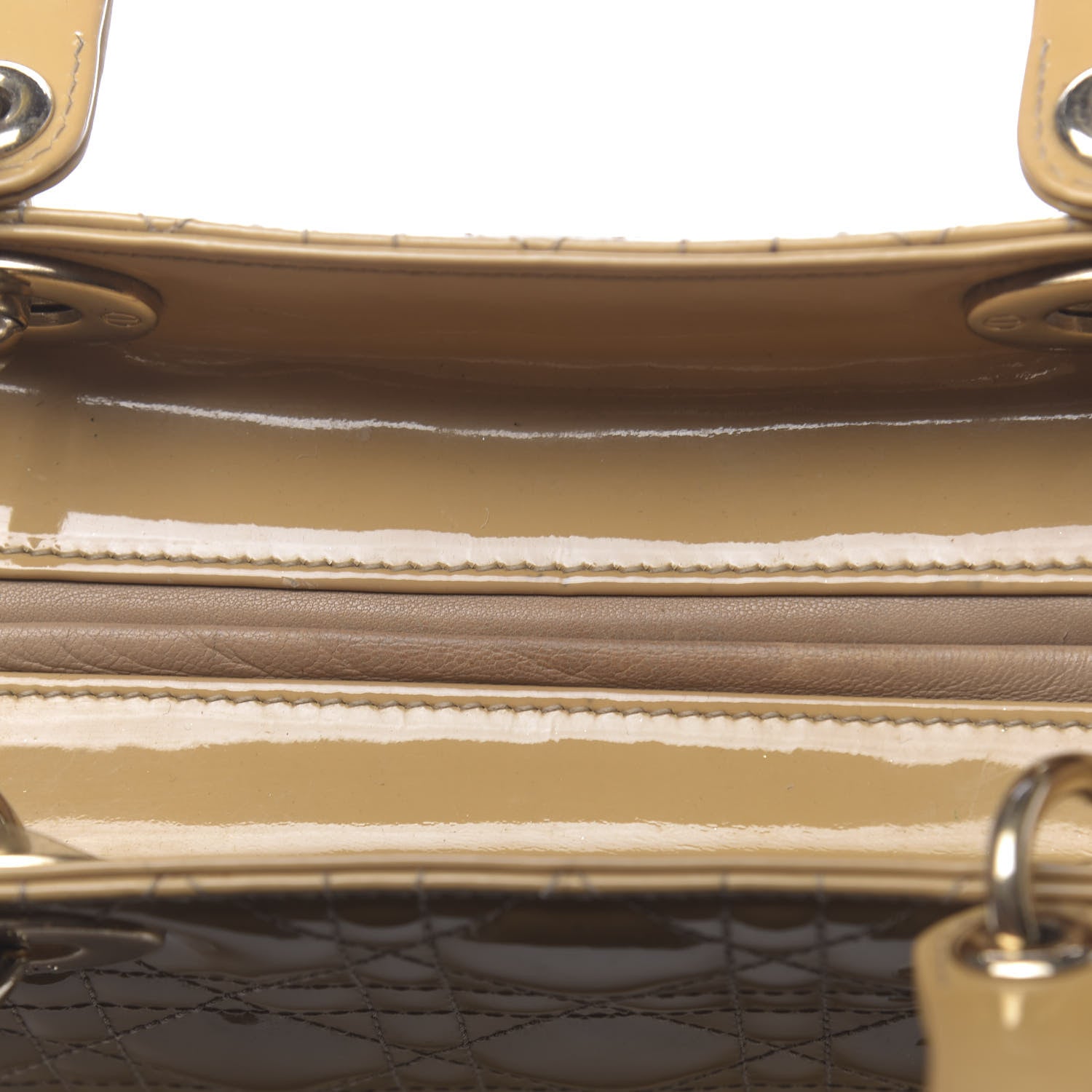 Christian Dior Patent Cannage Medium Lady Dior Beige 13 of 16