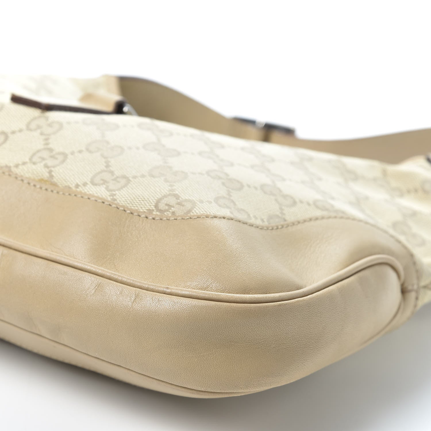 Gucci Monogram Small Jackie O Hobo Beige 6 of 9