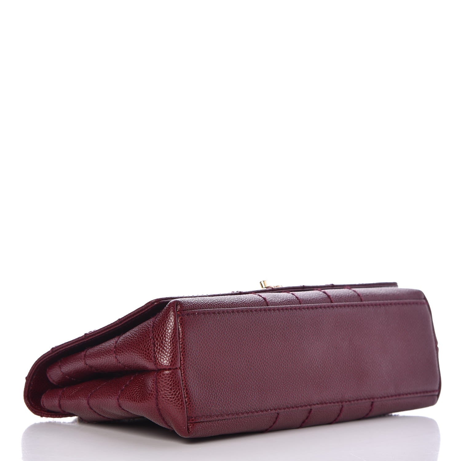 Chanel Caviar Square Stitched Medium Flap Burgundy 5 of 8
