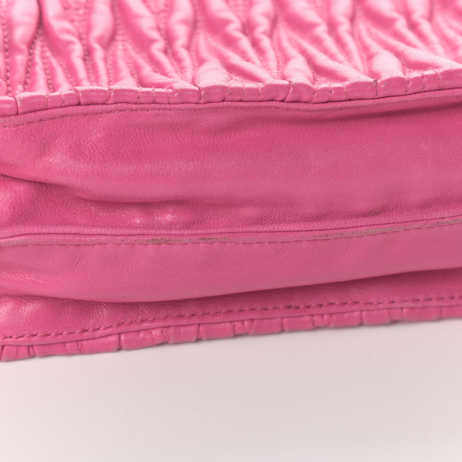 Miu Miu Nappa Matelasse Kisslock Frame Crossbody Bag Fuxia 13 of 16