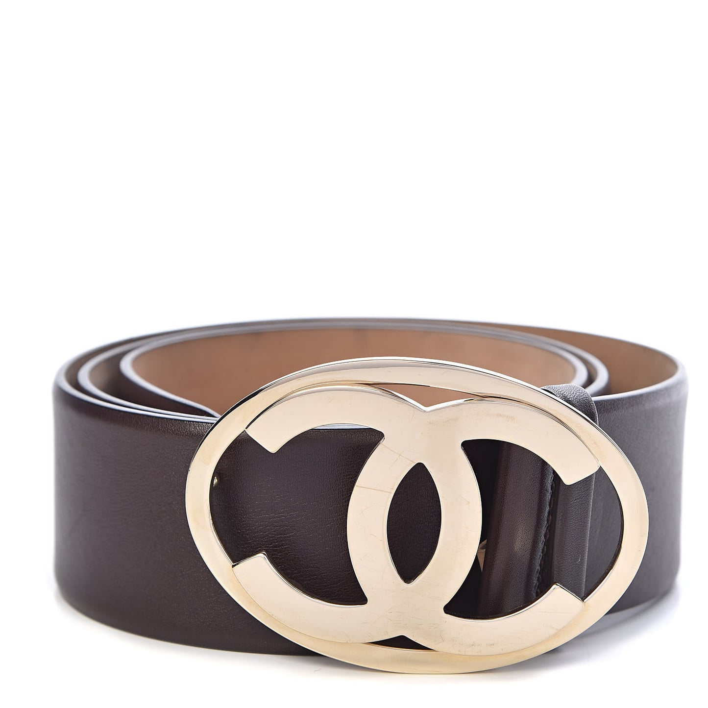 Calfskin CC Belt 95 38 Dark Brown