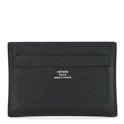 Hermes Epsom Citizen Twill Card Case Black 1 of 8