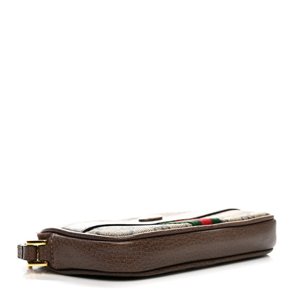 Gucci GG Supreme Monogram Ophidia Phone Case Wristlet Brown 4 of 9