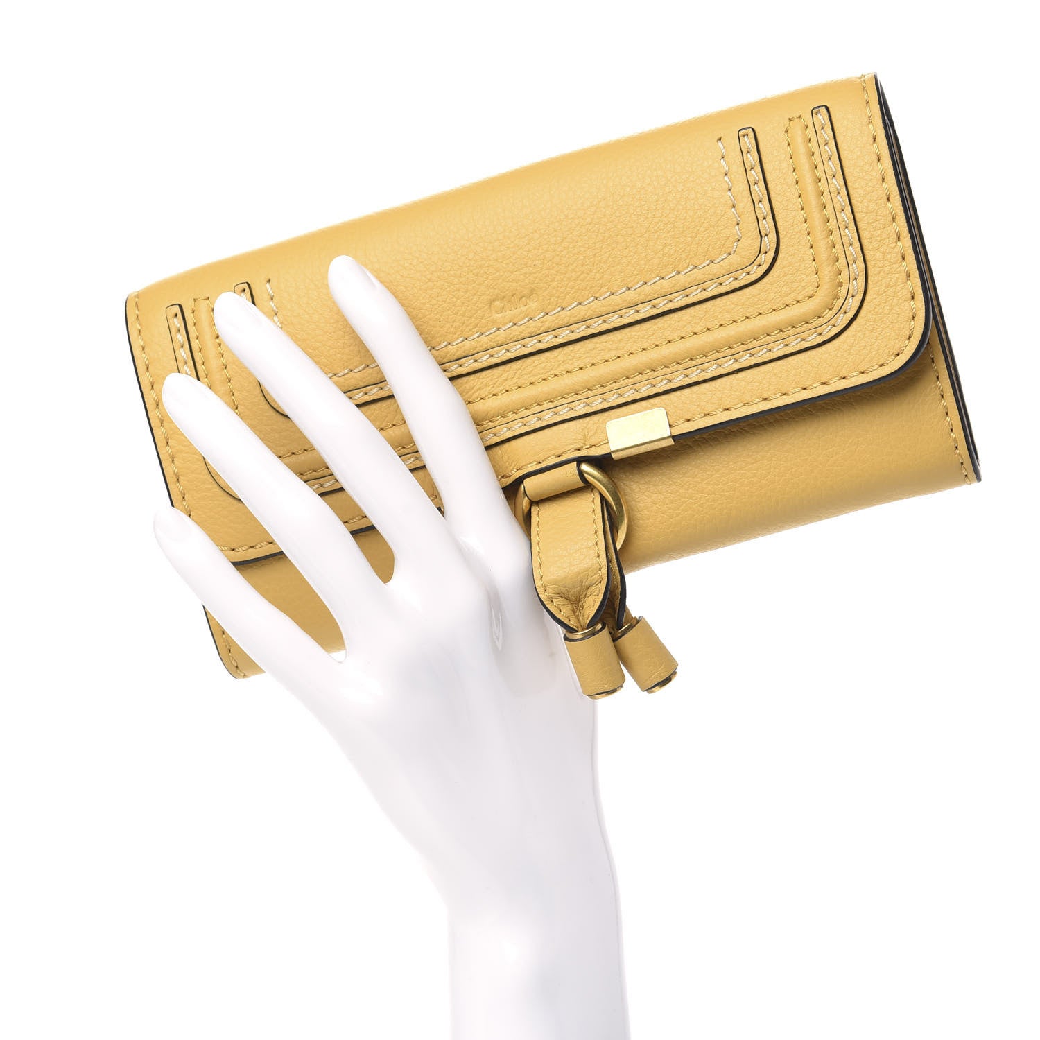 Chloe Calfskin Marcie Continental Flap Wallet Honey Gold 2 of 9